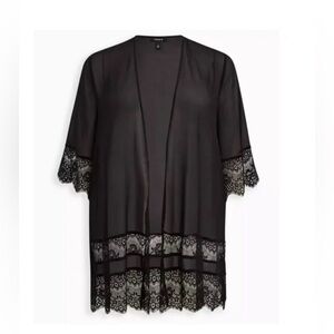 Torrid Chiffon Lace Kimono Sz 3/4